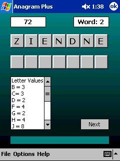 Anagram Plus for Pocket PCs Screenshot